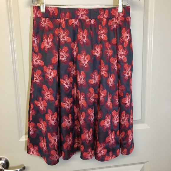 Lularoe Floral Print Madison A Line Skirt - Picture 1 of 4